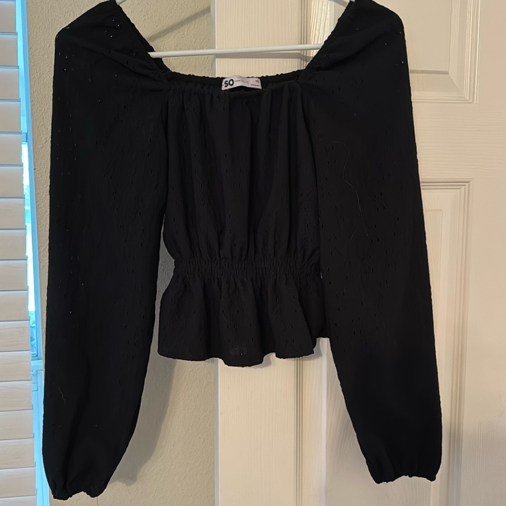 Black cinch waist top XS